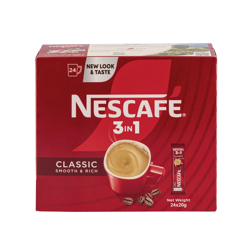 پودر مخلوط قهوه فوری 3 در 1 کلاسیک نسکافه - 20 گرم بسته 24 عددی و ساشه